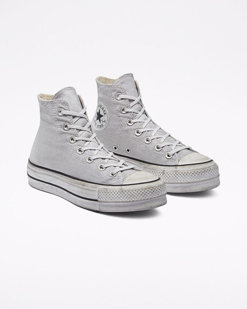 Zapatos Plataforma Converse Chuck Taylor All Star Lift Smoked Canvas Altas Mujer Gris | PE LE0P2W